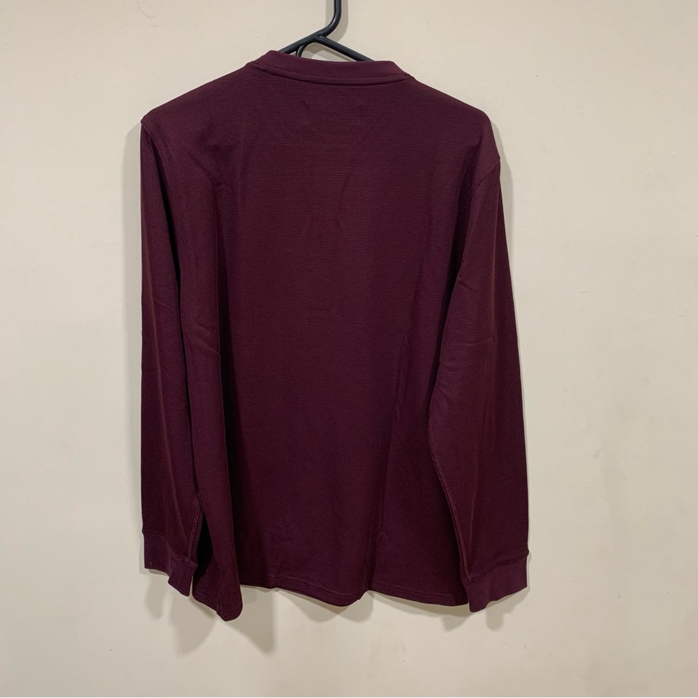 NWT Mizzen +Main Henderson Henley size large color wine solid long sleeve shirt - Picture 8 of 10